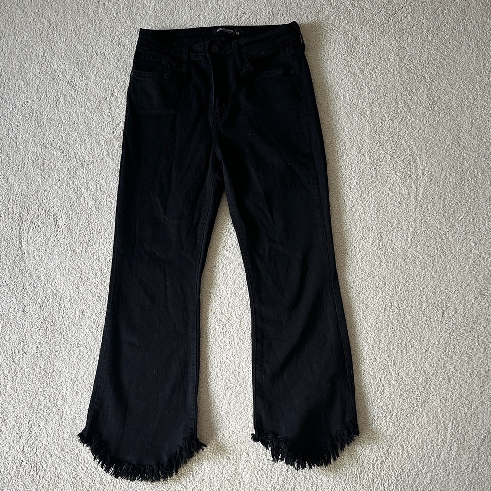 Just Black Denim Jeans with Frayed Hem